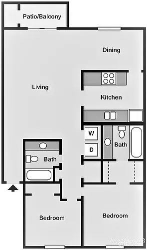 Floor plan Two Bedroom Maple