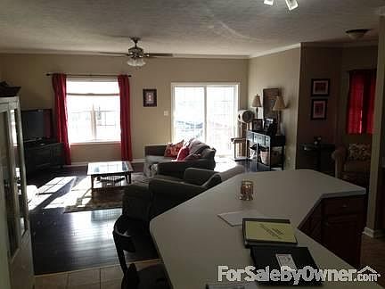 Living room viewed from the kitchen