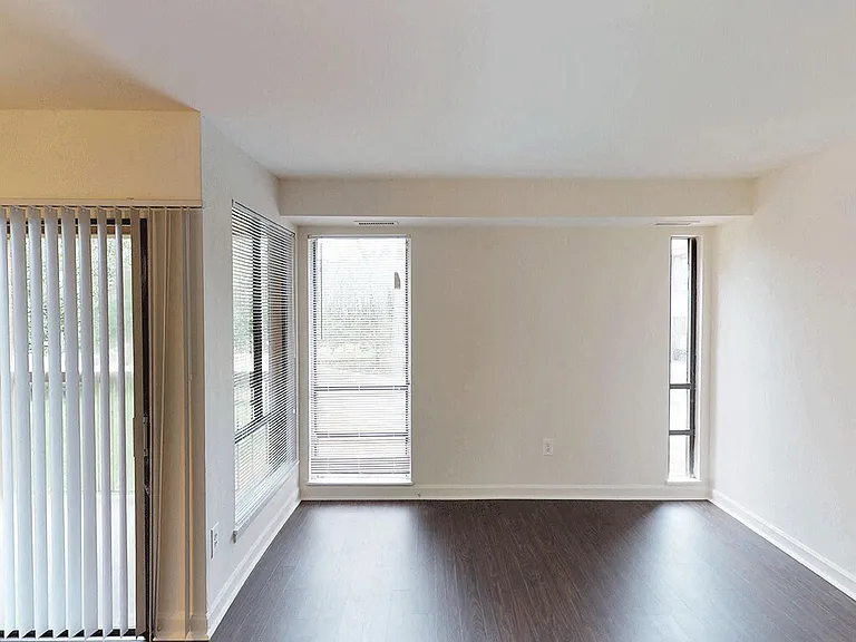 Vynle plank flooring with floor to ceiling windows