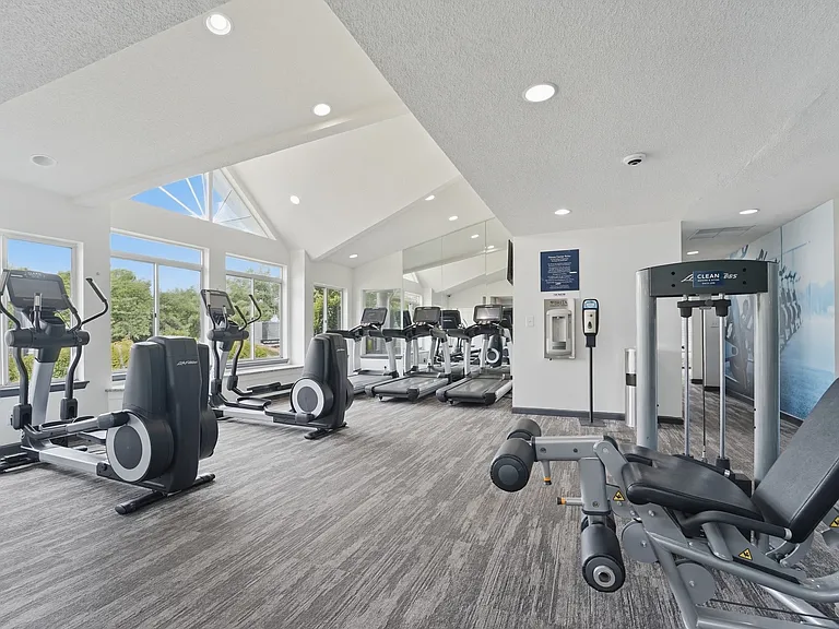 Elevate your lifestyle at Eagle Rock Apartments at Belcamp, where our state-of-the-art fitness center offers the perfect blend of convenience and luxury. Achieve your fitness goals in a bright, modern space. Schedule your tour today!