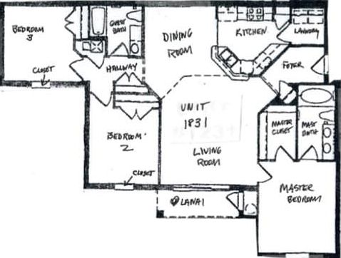 Floor Plan 1521 square feet plus screened lanai