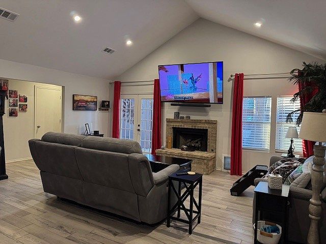 Living room, TV mount stays