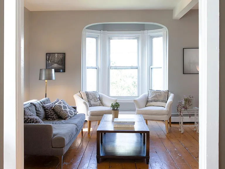 Looking from dining room to living room