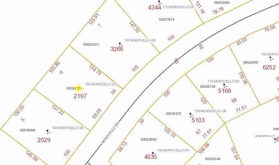 1st image of 755 Monticello LOT 99x137x106x135