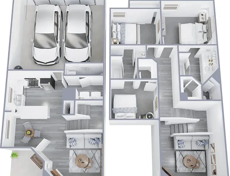The Palazzo Townhome Renovated Floorplan Diagram