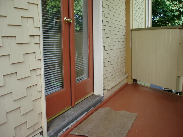 Balcony of 608B and Back Double French Door Entrance