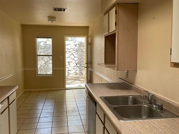 Kitchen and backyard