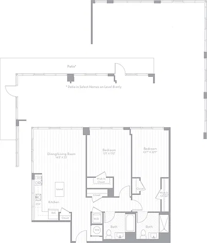Floor plan 2 Bed/2 Bath-B18