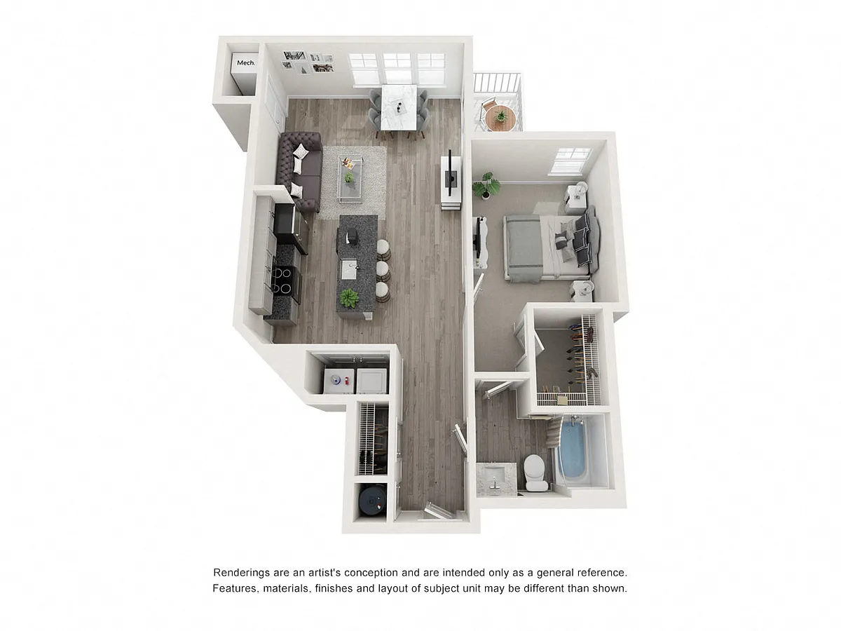 Floor plan 1 Bedroom D
