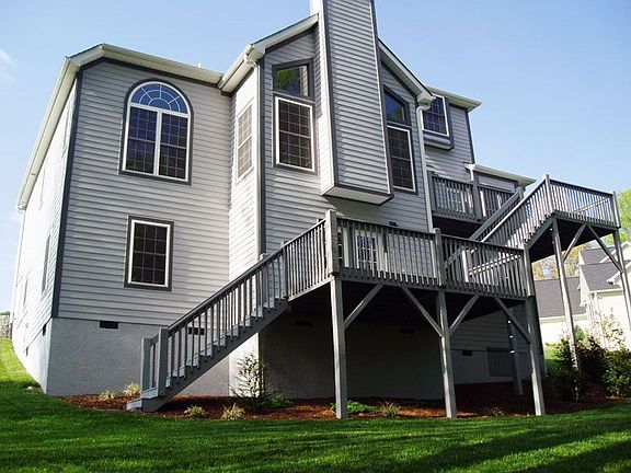 Back of house and decks.