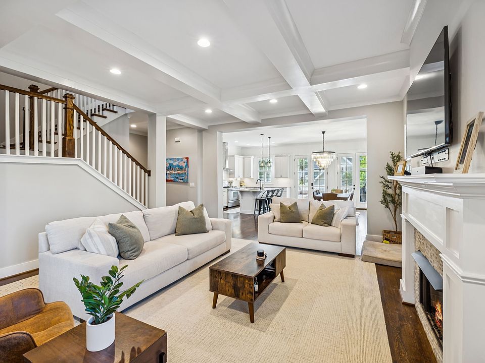 Spacious living room with lots of natural light and seating for your group. Smart TV with all the streaming apps and a fireplace for cozy nights in.