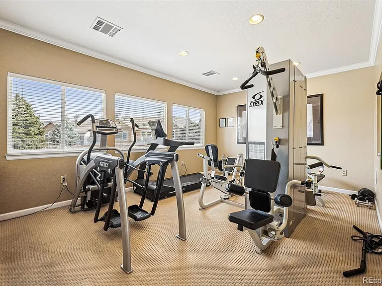 The exercise room is available to residents year round