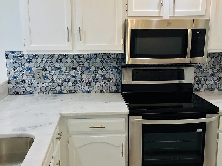 Stainless Steel Stove and Microwave