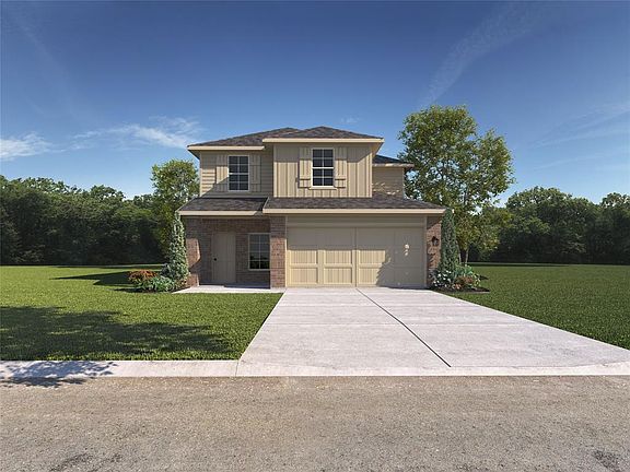 D.R. Horton's Hanna floorplan - Elevation A. All photos shown here may not depict the specified home & features included are for illustration purposes only