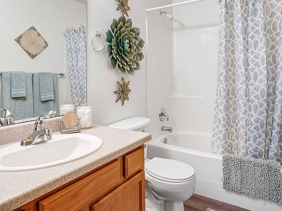 Gorgeous bathroom with great counter space and storage
