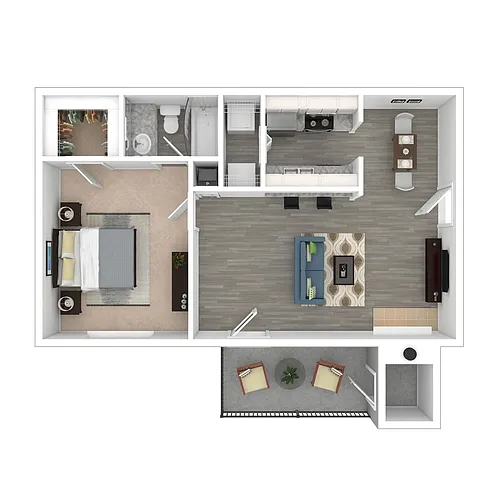 Floor plan Marathon - 1x1 Medium