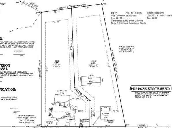 105 Falls St Lot 2, Kings Mountain, NC 28086