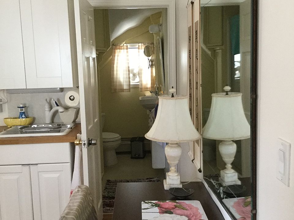 Bathroom with full glass door shower
Work table