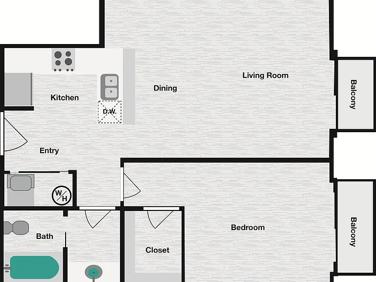 1x1A-6 Floor Plan 1x1A-6 Floor Plan