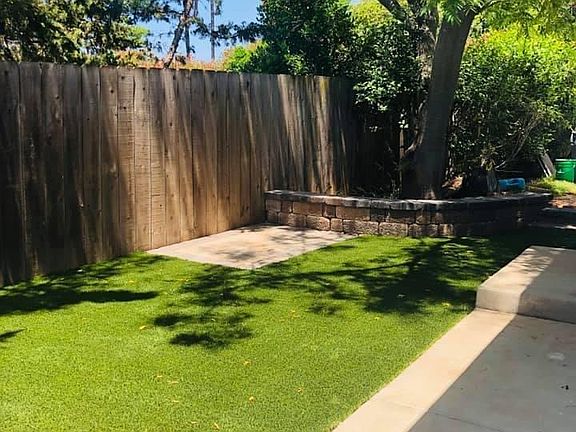 Private fenced yard.