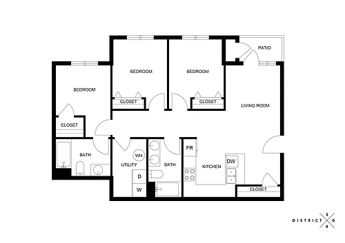 Floor plan 3x2b