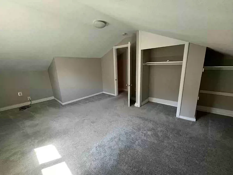 Front bedroom is slightly smaller due to stairwell bulkhead
