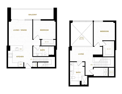 Floor plan 2 Bed/2 Bath Loft-B8