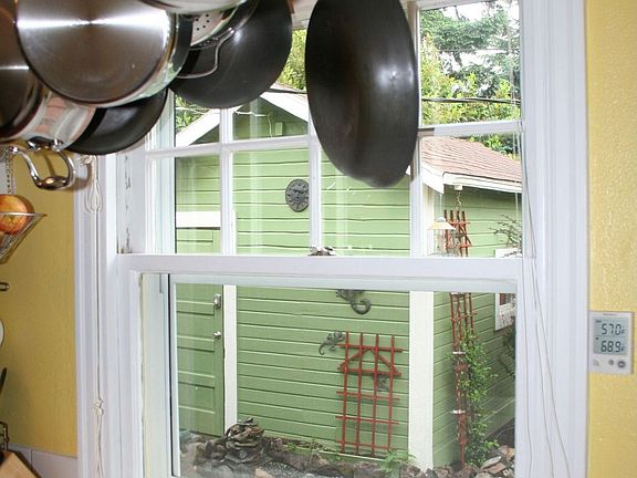 Kitchen with view of yard