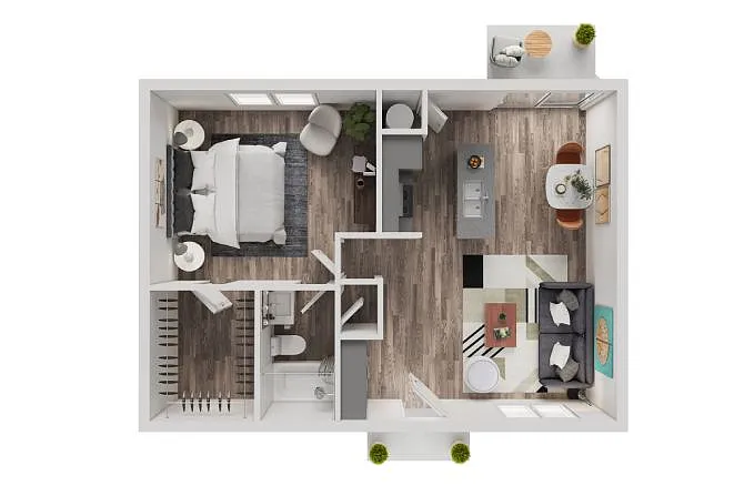 Floor plan 1 bed/1 bath Corsica