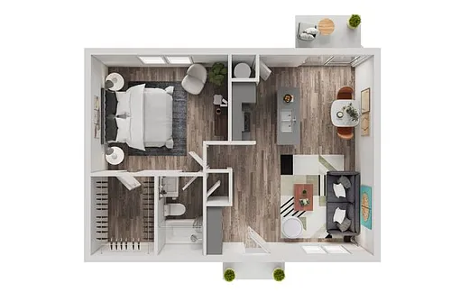 Floor plan 1 bed/1 bath Corsica