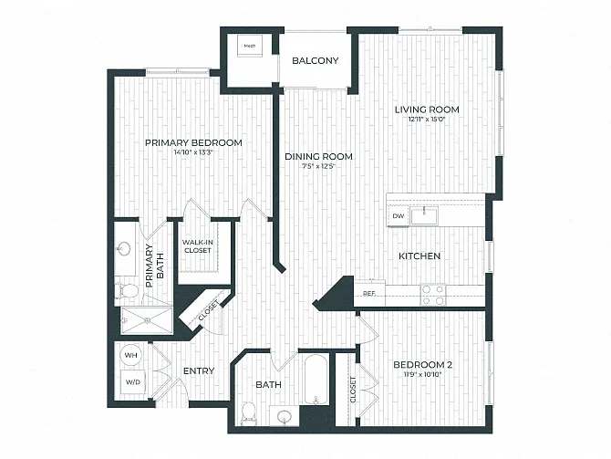 Floor plan B5 | 2 Bed | 2 Bath