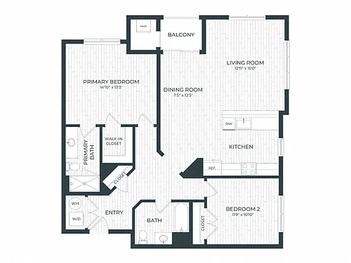 Floor plan B5 | 2 Bed | 2 Bath