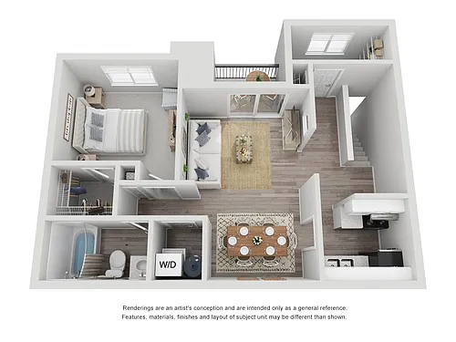 Floor plan 1 Bedroom with Den