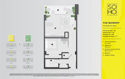 Floor plan 1 Bedroom 1 Bathroom