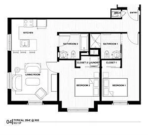 Floor plan 22C - 2 Bed 2 Bath