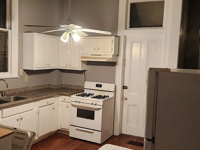 Kitchen. Door is to storage area.