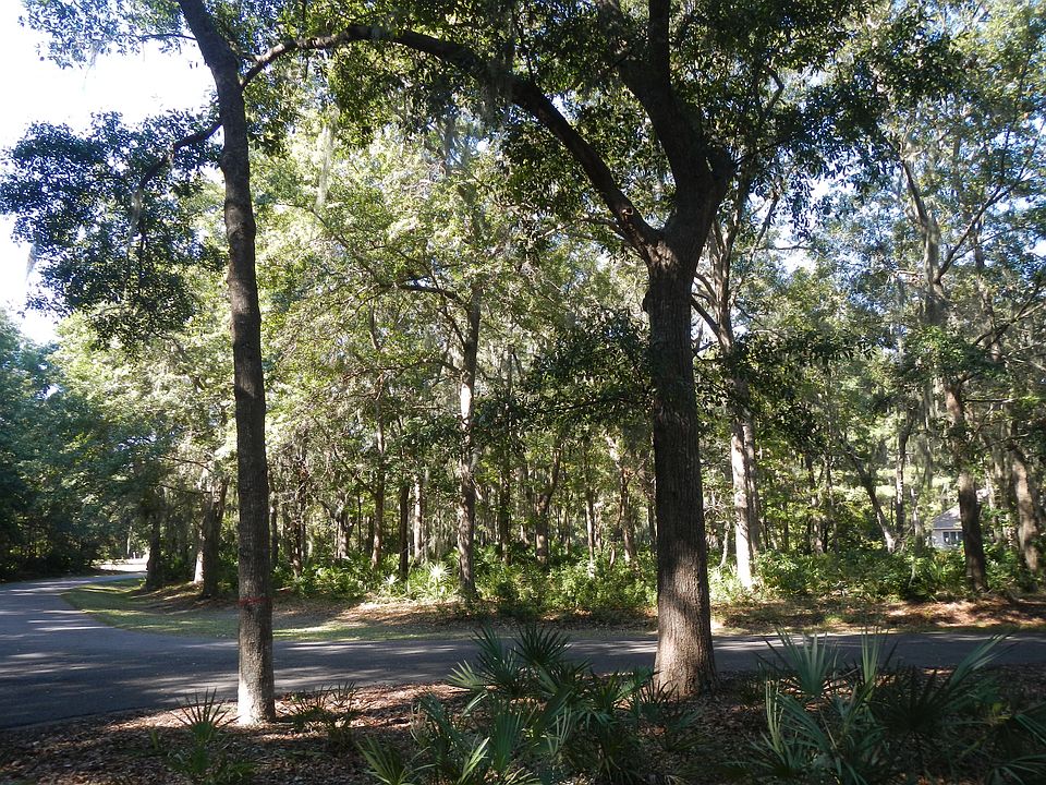 Front lot with live oaks