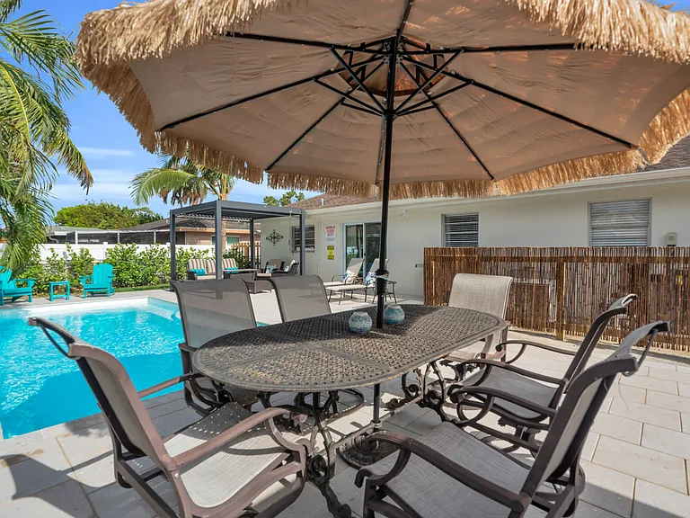Entertaining by pool