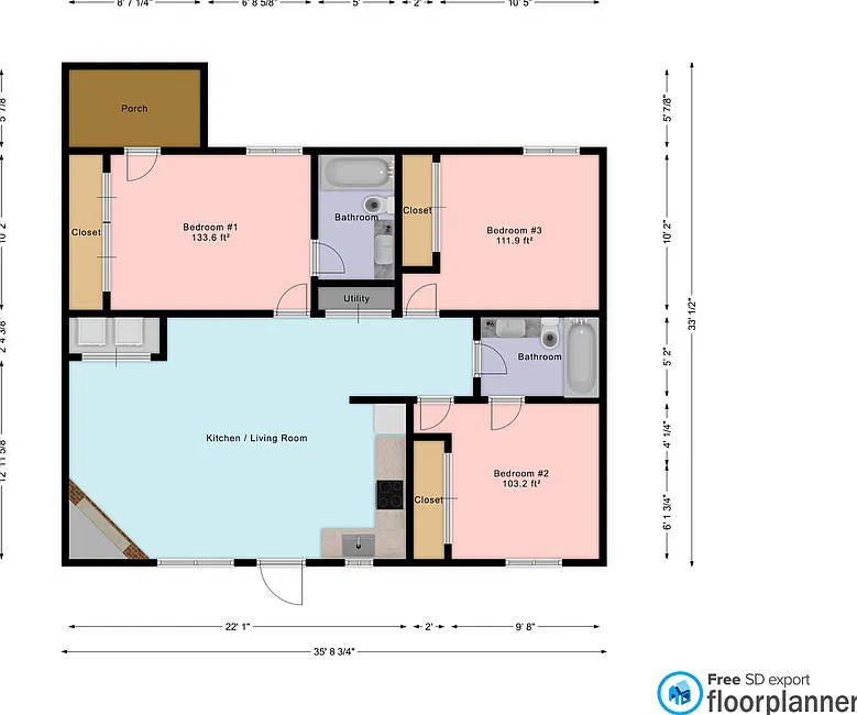 3 bed, 1000 sqft, $4,500 — Photo 2