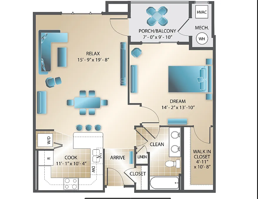 Floor plan 1BD