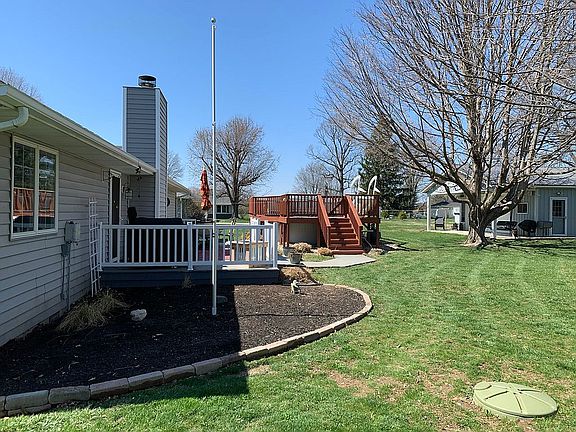 large deck leading to pool