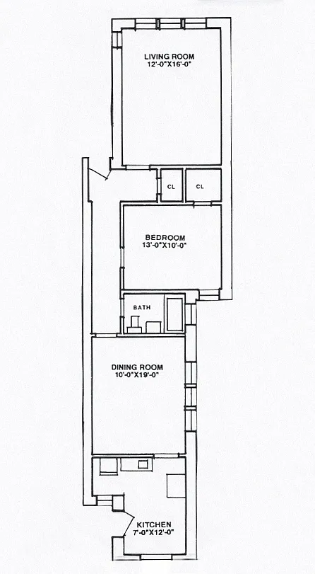 Floor plan 1 Bedroom - 1 Bathroom
