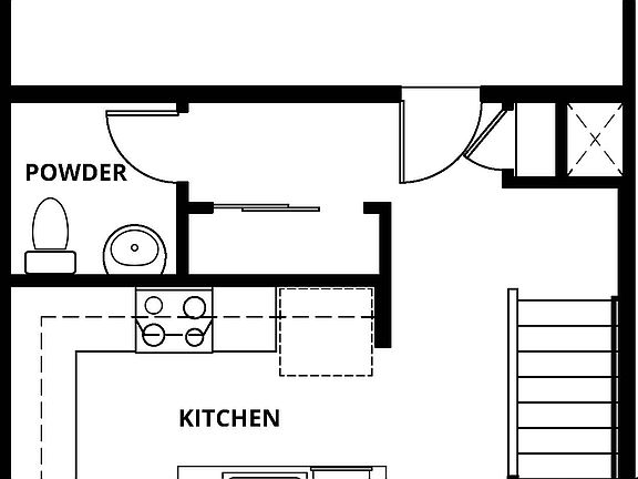 The second floor has the kitchen and family room.