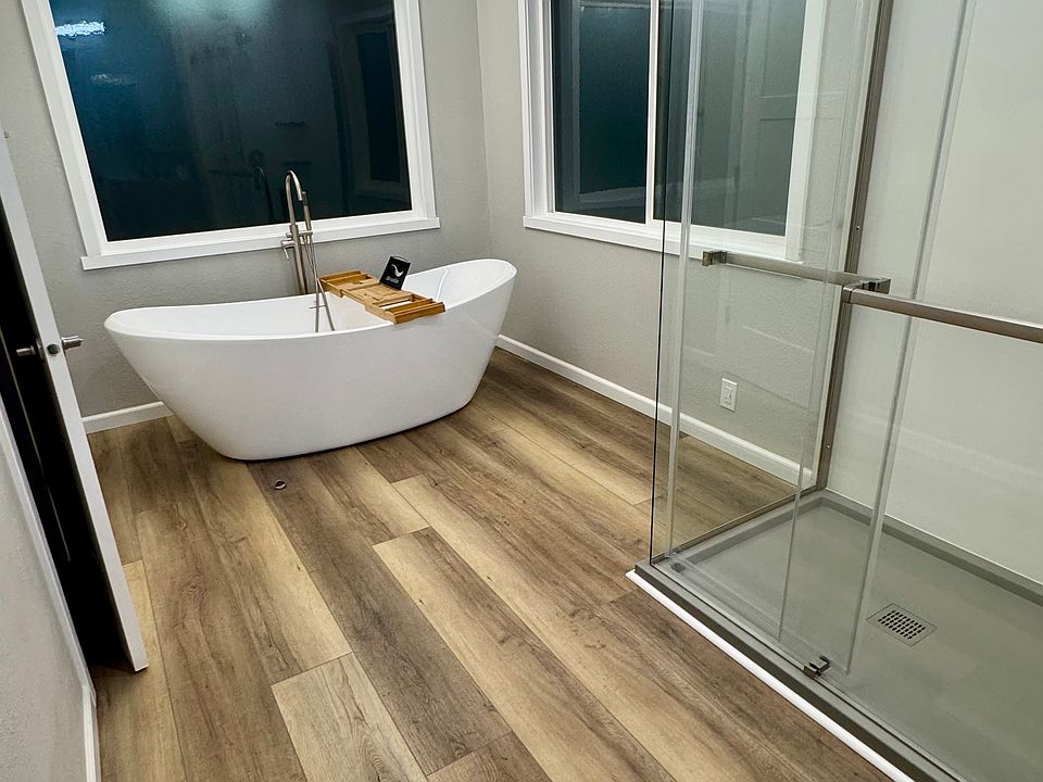 Master Bath 
Shiplap Ceiling-Freestanding Tub w Hand Sprayer-Custom Shower