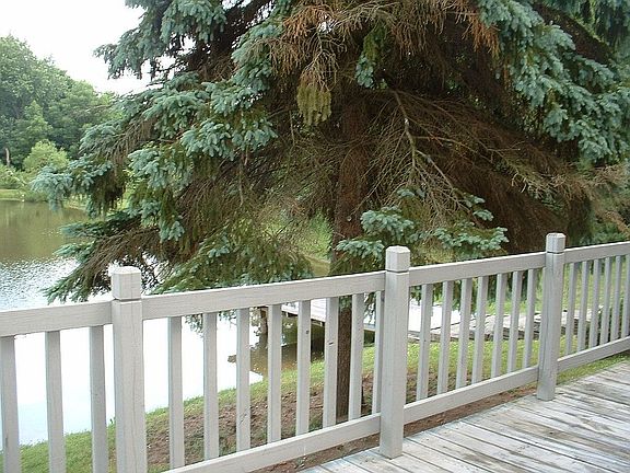 Just steps from the pond. Nice spot for morning coffee