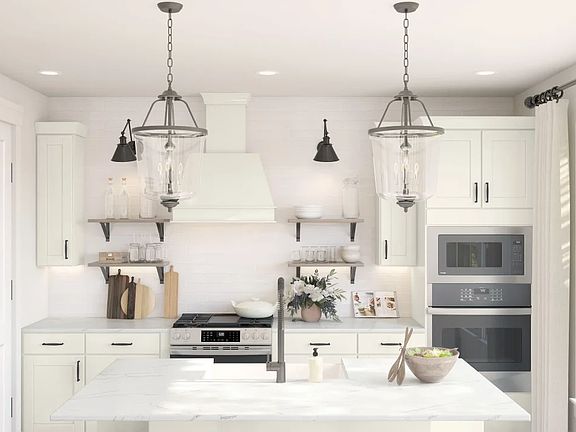 Kitchen with subway tile backsplash