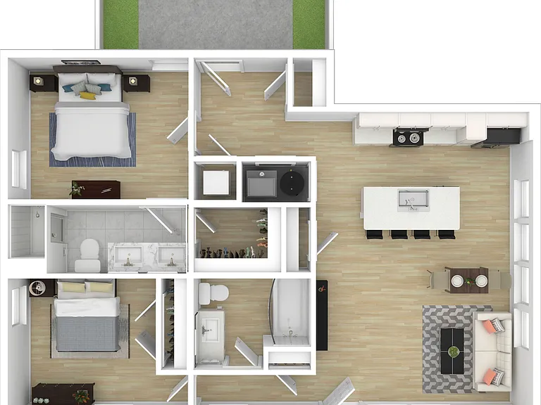 2BR Stacked Duplex- Ground 2BR Stacked Duplex- Ground