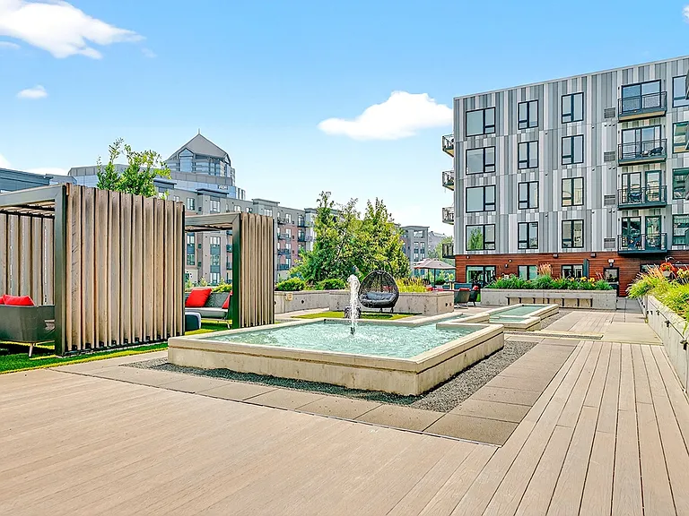 Let the sound of flowing water wash over you in this tranquil relaxation garden courtyard.