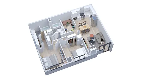 Floor plan B1B - 2x2