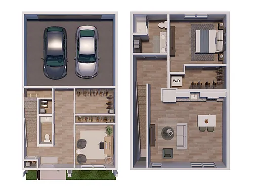 Floor plan ONE BEDROOM PLUS DEN